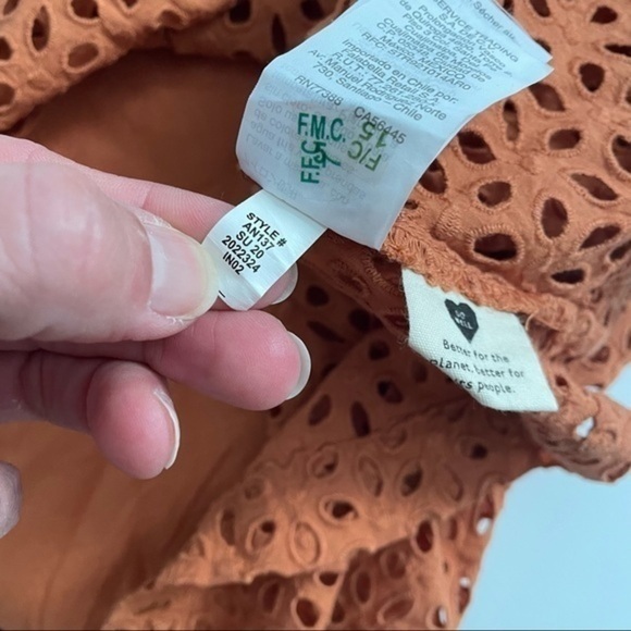 Madewell Eyelet Ruffle Sleeve Pintuck Mini Dress Mulled Cider AN137 - Picture 4 of 8